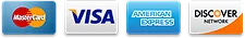 Visa, Mastercard, American Express and Discover accepted